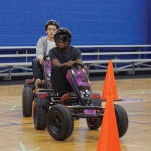 There are three types of courses you can use with drunk driving pedal karts from Innocorp.