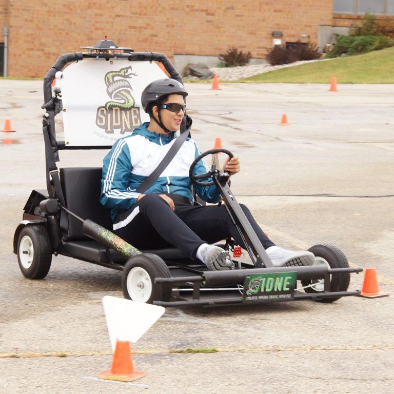 A state-of-the-art distracted driving simulator designed for driving safety training