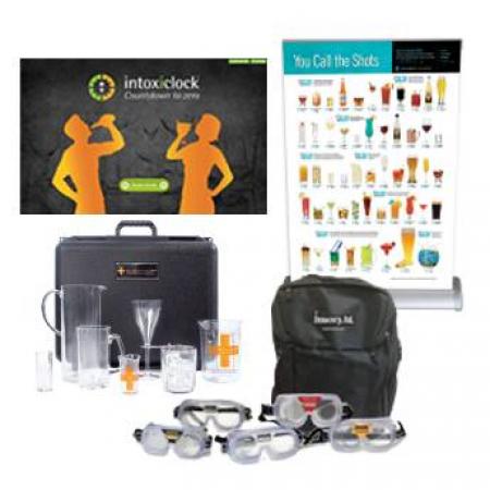 The intoxiclock® Alcohol Awareness Activities Event Kit provides participants with a complete experience on the effects of alcoholic drinks on BAC.
